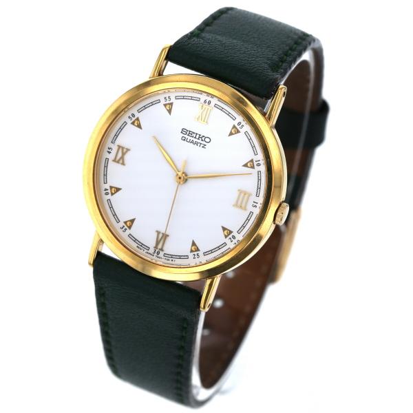 セイコー SEIKO ラウンドフェイス ローマ 7N01-7001 クオーツ ホワイト