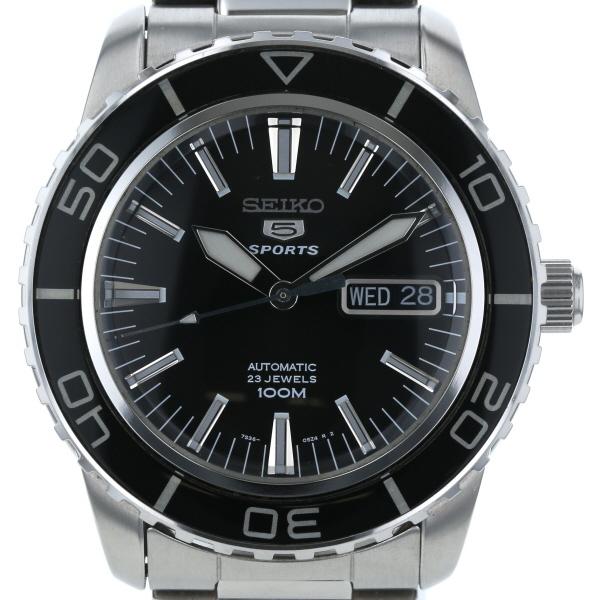 稼働品　SEIKO 5　スポーツ　7S36-04N0　自動巻き腕時計 ケース付き セイコー SEIKO セイコー5 スポーツ 7S36-04N0 自動巻式 ブラック 文字
