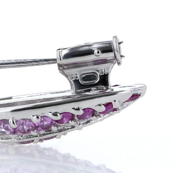 K14WG ホワイトゴールド ブローチ ピンクサファイア1.50ct K14WG ホワイトゴールド ブローチ ピンクサファイア1.50ct