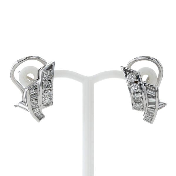 K18WG ホワイトゴールド ピアス ダイヤモンド 0.38ct/0.38ct 