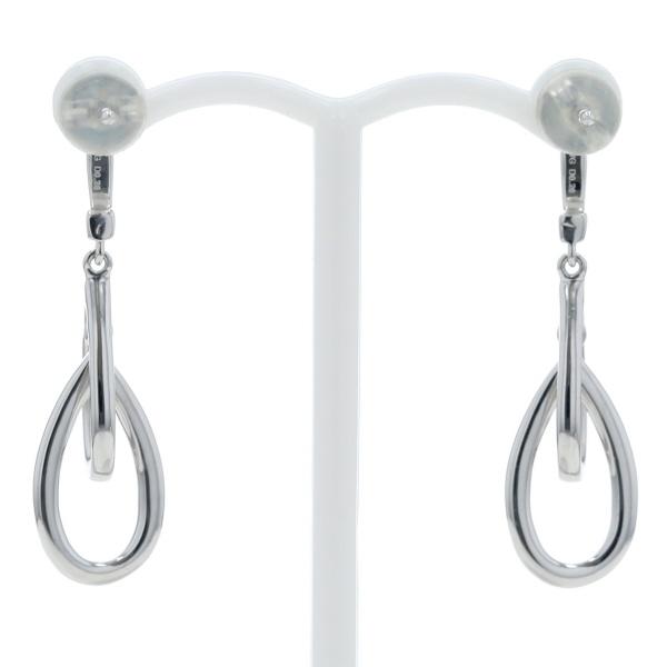 K18WG K14WG K10WG ピアス ダイヤモンド 0.26ct/0.26ct 雫 ダブル 