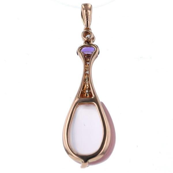 K18PG ピンクゴールド ペンダントトップ ダイヤモンド0.11ct ローズ