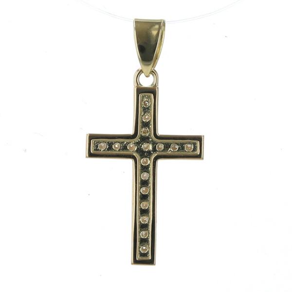 K18YG イエローゴールド ペンダントトップ ダイヤモンド 0.11ct クロス