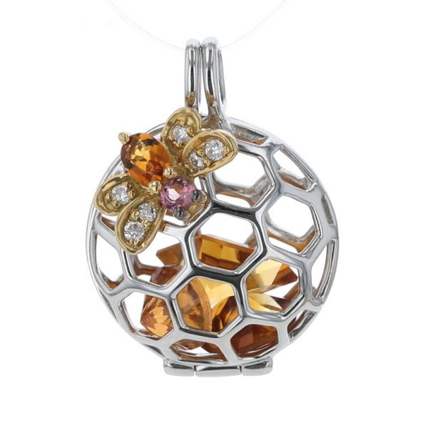 値下げ GSTV K18YG K18WG コンビ ロケットトップ シトリン 0.10ct