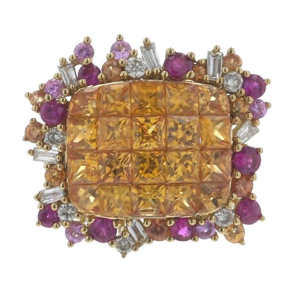 GSTV K18YG ペンダントトップ サファイア ルビー ダイヤモンド