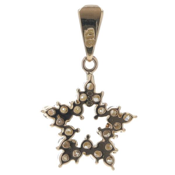 K18YG イエローゴールド ネックレストップ ダイヤモンド 0.26ct 星