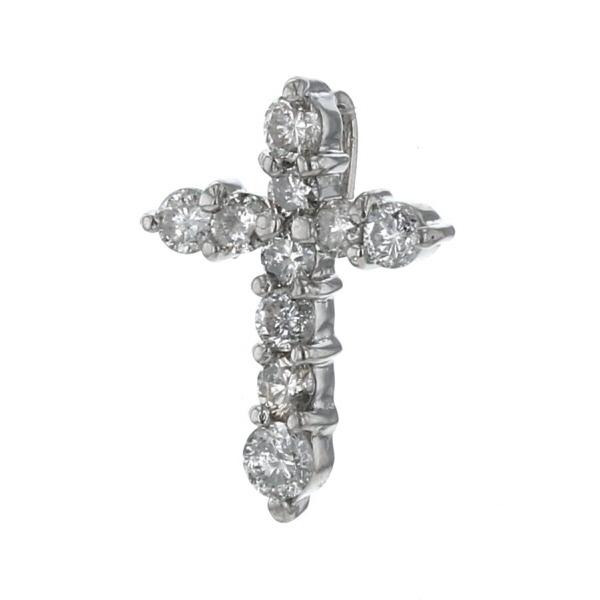 Pt900 プラチナ ネックレストップ ダイヤモンド 0.50ct 10粒 十字架