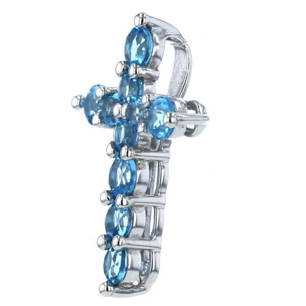 メール便なら送料無料 K14wg ホワイトゴールド ペンダントトップ ブルートパーズ クロス 十字架 天然石 宝石 シンプル デザイン 新品仕上済 El 人気ブランド Www Vesinhnhasaigon Net