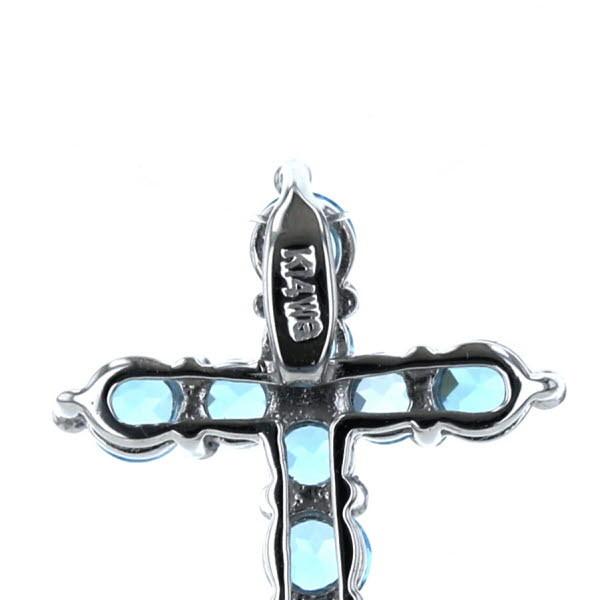 メール便なら送料無料 K14wg ホワイトゴールド ペンダントトップ ブルートパーズ クロス 十字架 天然石 宝石 シンプル デザイン 新品仕上済 El 人気ブランド Www Vesinhnhasaigon Net