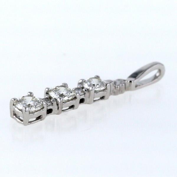 K18WG ホワイトゴールド ネックレストップダイヤモンド0.30ct/0.02ct 3 