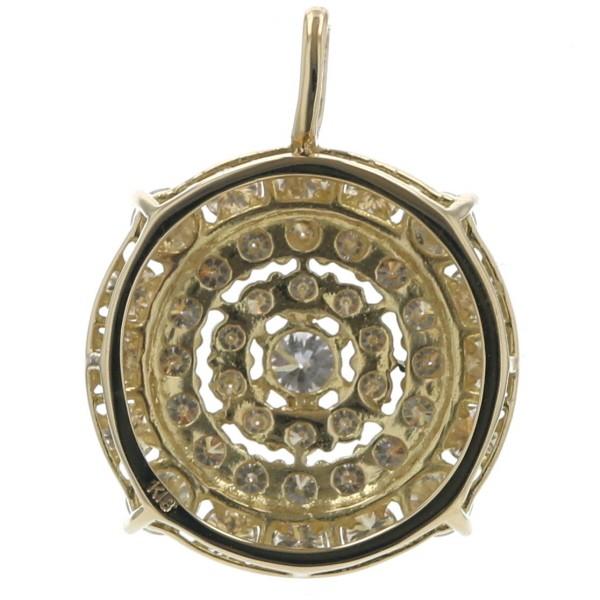 K18YG イエローゴールド トップ ダイヤモンド 0.80ct サークル パヴェ 