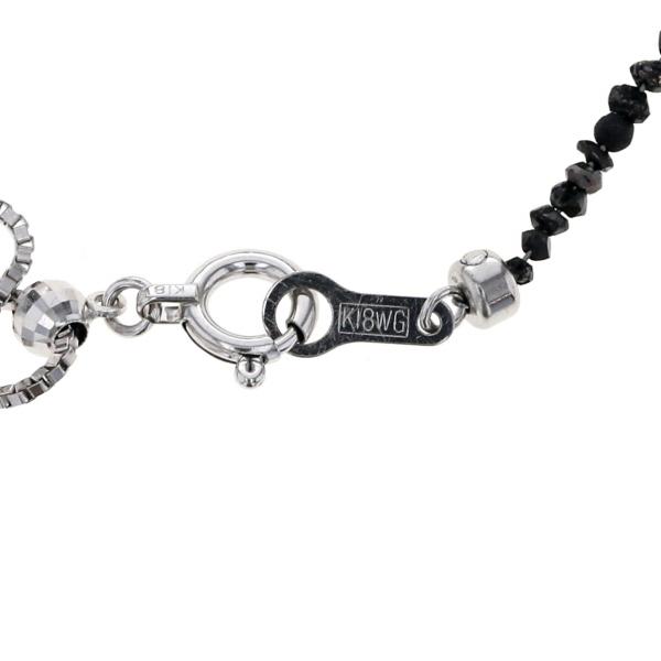 K18WG ホワイトゴールド ネックレス ブラックダイヤモンド 12.00ct