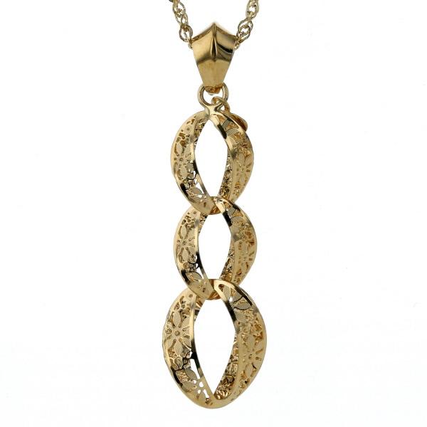 GSTV K18YG フィリグラーナ チェーン ネックレス フラワー レース