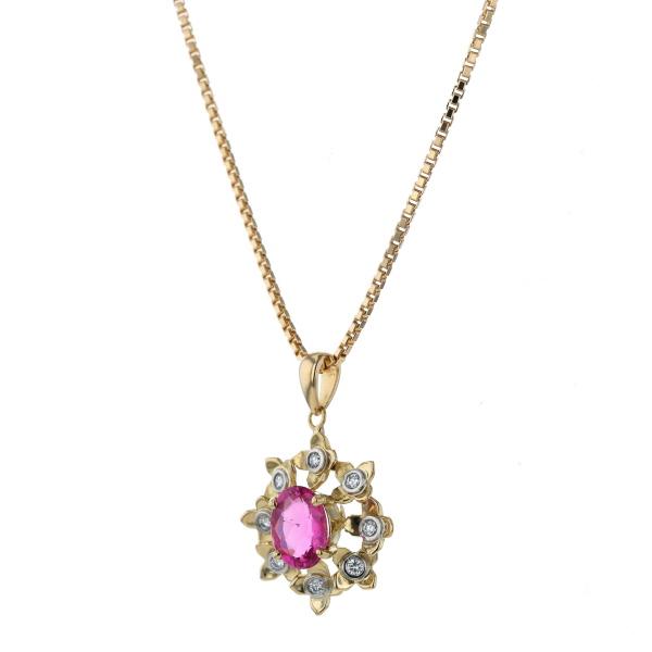 LA Soma ラソマ K18YG WG ネックレス ピンクトルマリン1.76ct