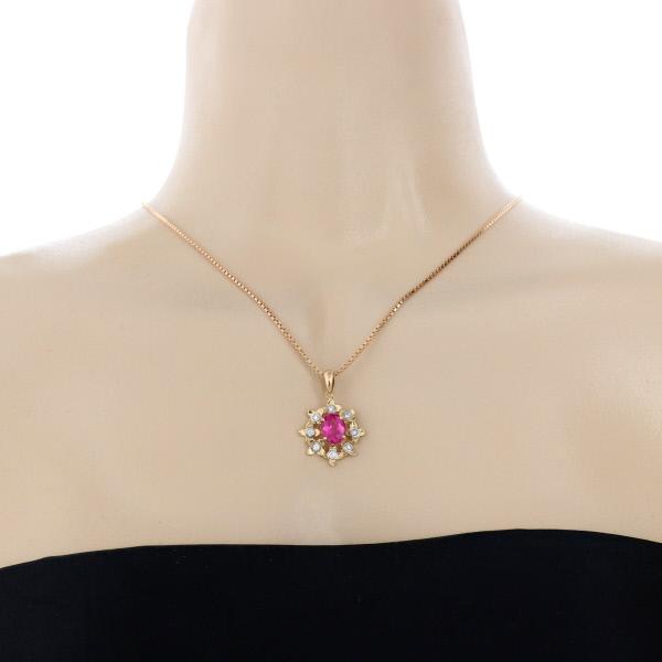LA Soma ラソマ K18YG WG ネックレス ピンクトルマリン1.76ct 
