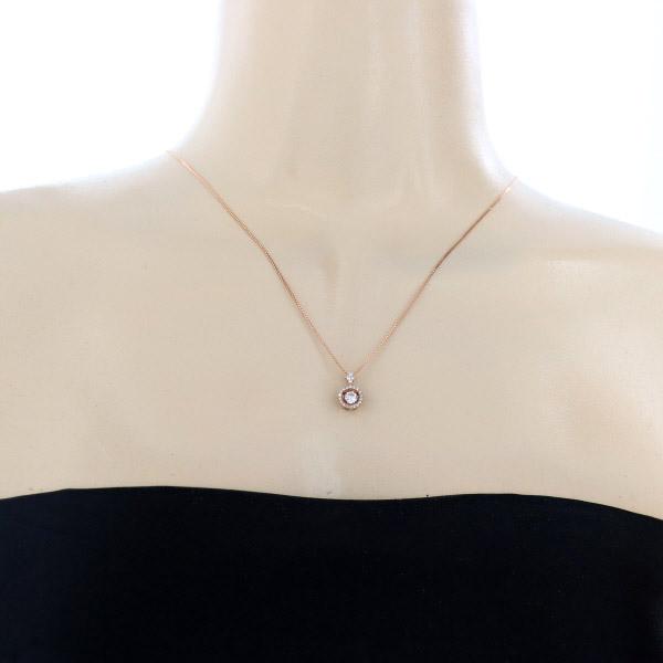 K18PG ピンクゴールド ネックレス ダイヤモンド 0.282ct/0.13ct 