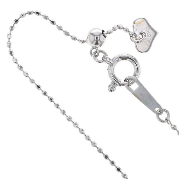 K18WG ホワイトゴールド ネックレス ルビー 0.26ct ダイヤモンド 0.08ct フラワー 花 ミラー 45cm【新品仕上済】【zz】【中古】の画像