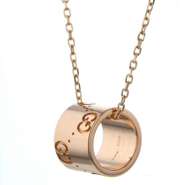 GUCCI グッチ K18PG ピンクゴールド アイコンネックレス ICON サークル 