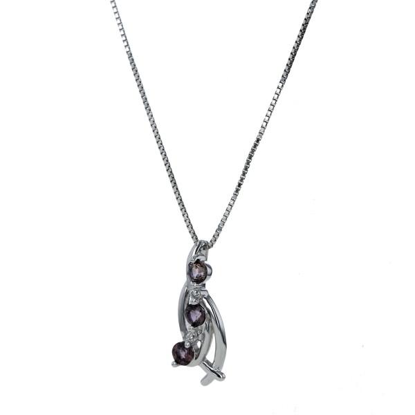 K18WG ホワイトゴールド ネックレス ダイヤモンド 0.02ct カラー K18WG ホワイトゴールド ネックレス ダイヤモンド 0.02ct カラー