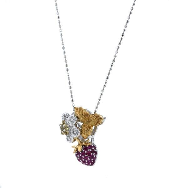 QVC 笠原真寿美 K18WGYG ゴールド ネックレス ルビー0.40 QVC 笠原真寿美 K18WGYG ゴールド ネックレス ルビー0.40