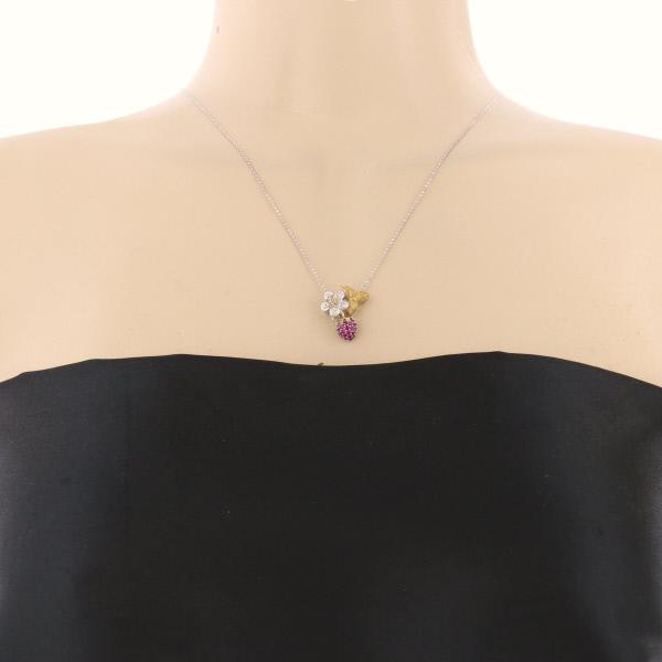 QVC 笠原真寿美 K18WGYG ゴールド ネックレス ルビー0.40 QVC 笠原真寿美 K18WGYG ゴールド ネックレス ルビー0.40