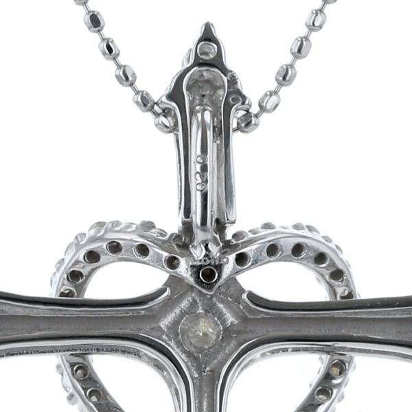K18WG ホワイトゴールド ネックレス ダイヤモンド0.30ct/0.20ct 十字架 