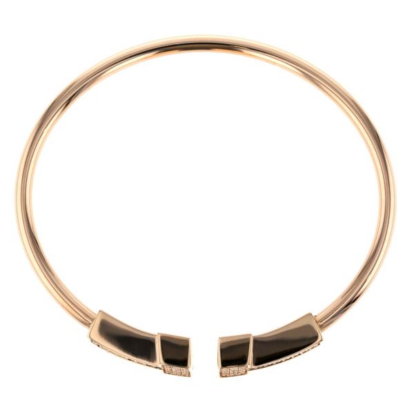 TIFFANY&Co. K18PG ピンクゴールド ワイドダイヤモンドTワイヤー  