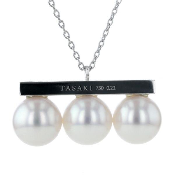 TASAKI 田崎 K18WG バランスネオ パヴェペンダント 真珠8.5mm TASAKI 田崎 K18WG バランスネオ パヴェペンダント 真珠8.5mm