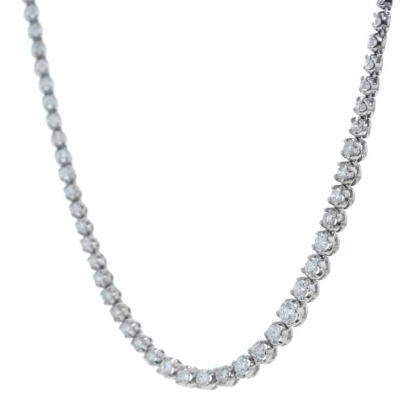 Pt850 プラチナ テニスネックレス ダイヤモンド 3.00ct フルエタニティ