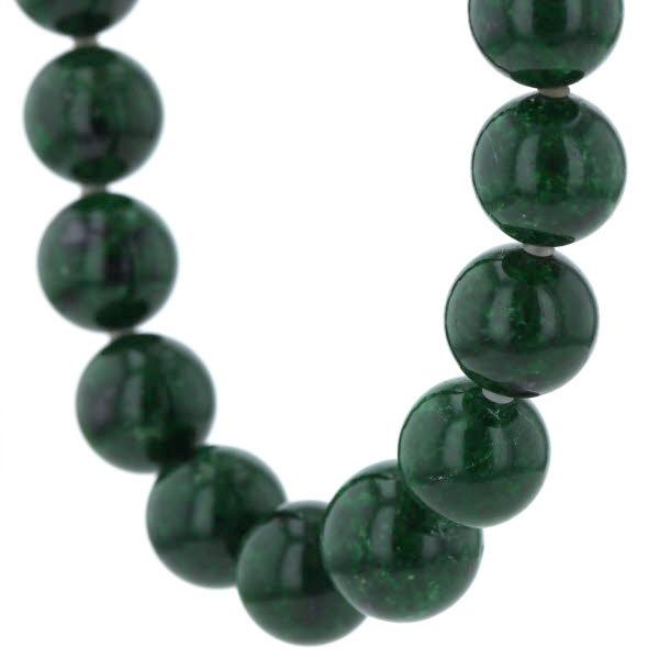 天然A貨ジェダイト翡翠ビーズネックレス 緑色 シルバーアクセント 天然A貨ジェダイト翡翠ビーズネックレス 緑色 シルバーアクセント 天然