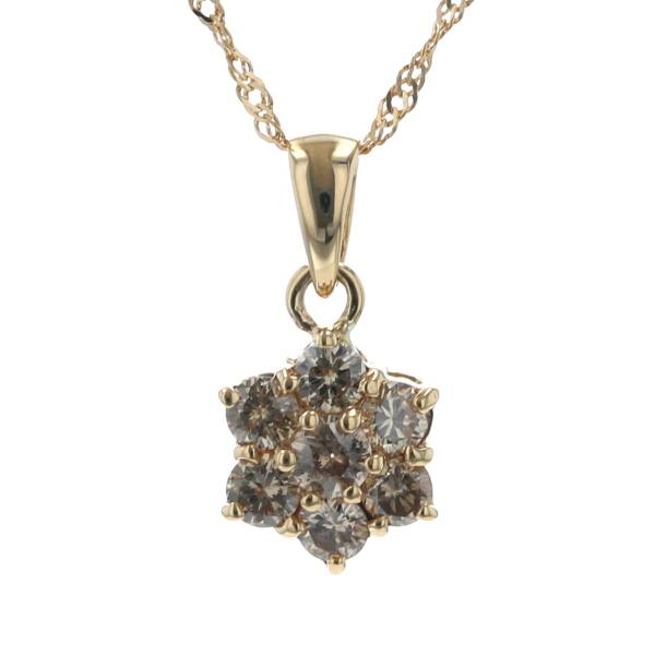 K18YG イエローゴールド ネックレス ブラウンダイヤモンド 0.50ct 