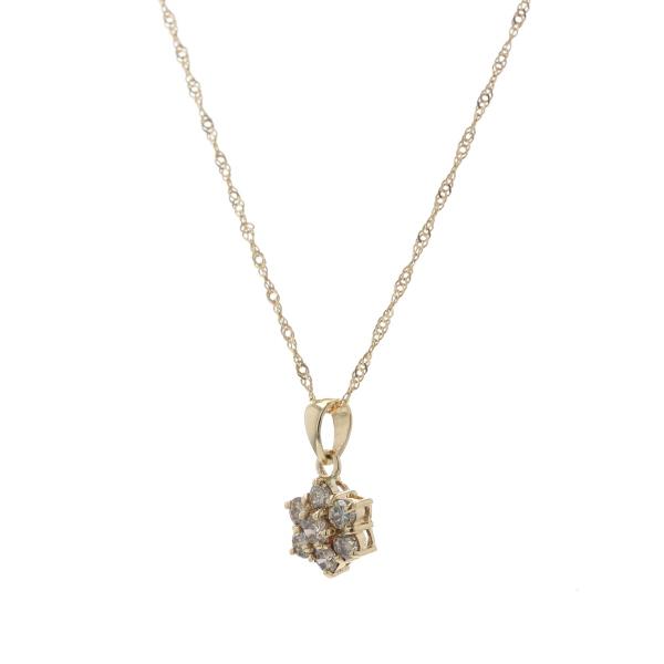 K18YG イエローゴールド ネックレス ブラウンダイヤモンド 0.50ct 