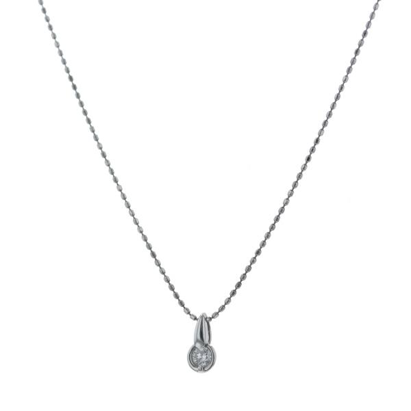 Pt850 Pt900 プラチナ ネックレス ダイヤモンド 0.11ct 一粒石 