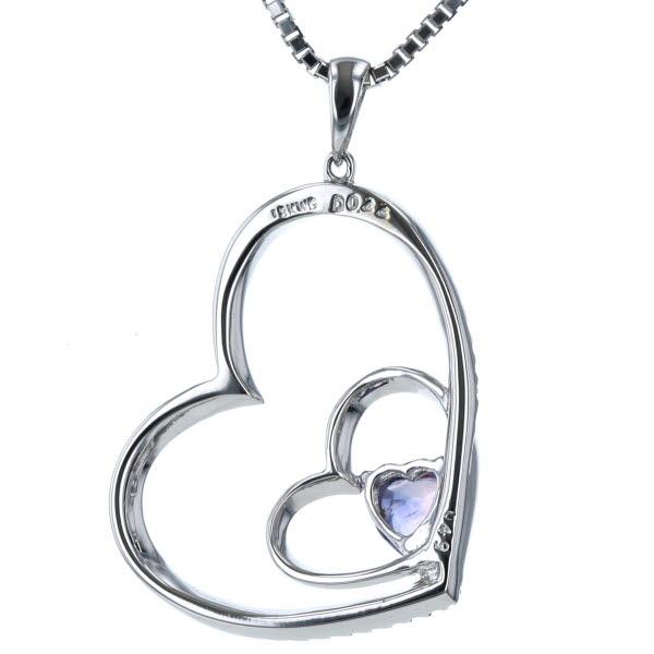値下げ K18WG ネックレス ダイヤモンド 0.22ct バイカラーサファイア 