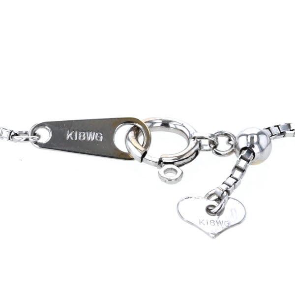 値下げ K18WG ネックレス ダイヤモンド 0.22ct バイカラーサファイア 