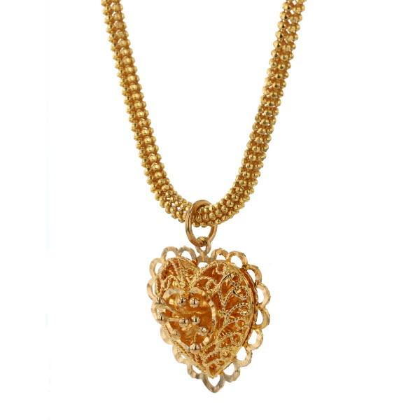 スカラップ 値下げ K22YG 916 イエローゴールド ネックレス ハート