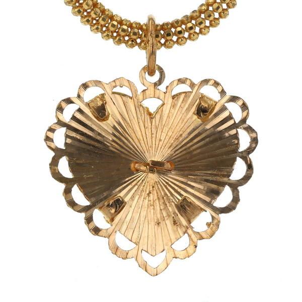 スカラップ 値下げ K22YG 916 イエローゴールド ネックレス ハート