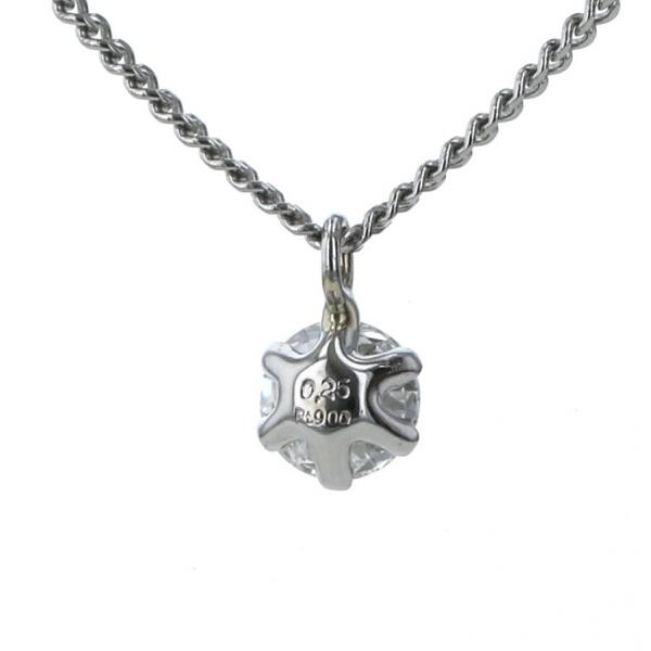 Pt900 Pt850 プラチナ ネックレス ダイヤモンド0.25ct 一粒石 ラウンド 