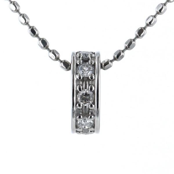 Pt850 Pt900 プラチナ ネックレス ダイヤモンド 0.10ct リング フープ  
