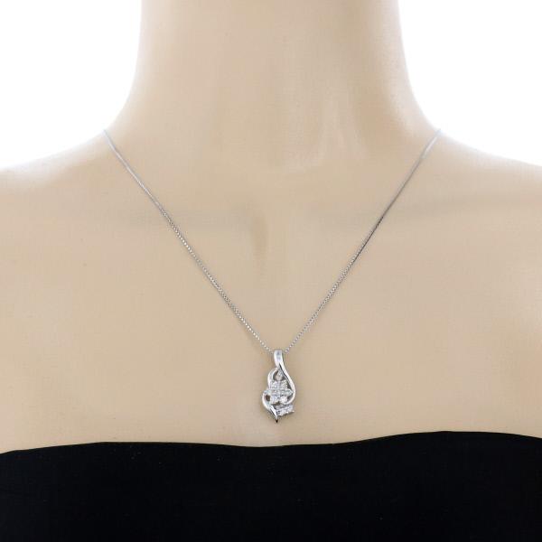 K18WG ホワイトゴールド ネックレス ダイヤモンド 0.50ct 花