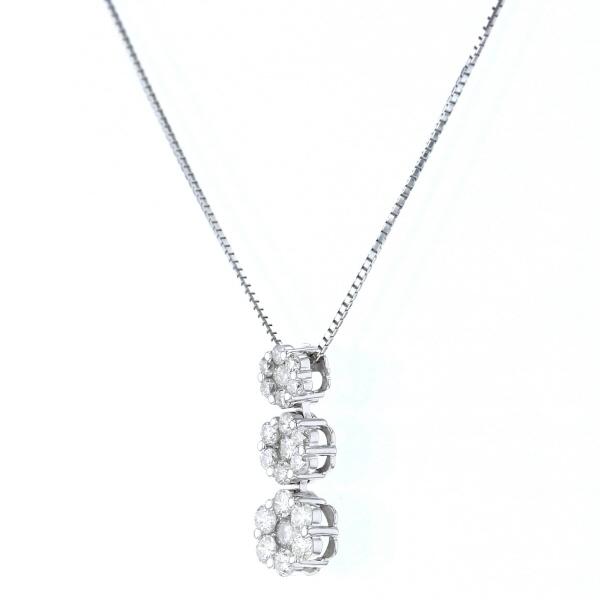 値下げ K18WG ホワイトゴールド ネックレス ダイヤモンド1.00ct 