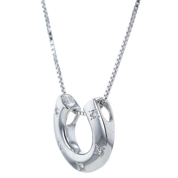 値下げ K18WG ホワイトゴールド ネックレス ダイヤモンド0.05ct 5石 
