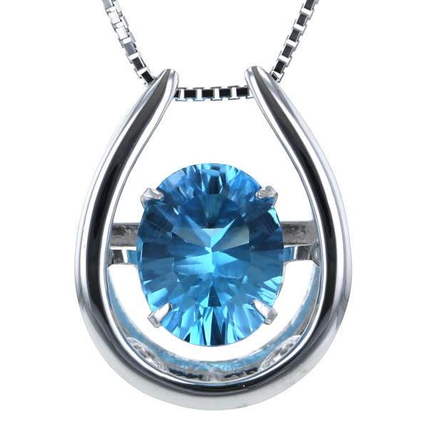 値下げ K18WG ホワイトゴールド ネックレス ブルートパーズ1.86ct 大粒 