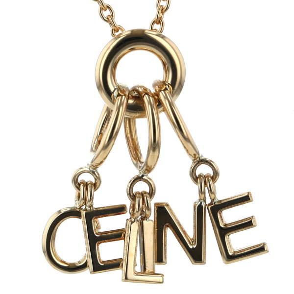 CELINE セリーヌ K18YG イエローゴールド ネックレス ロゴ
