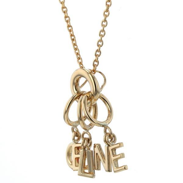 CELINE セリーヌ K18YG イエローゴールド ネックレス ロゴ