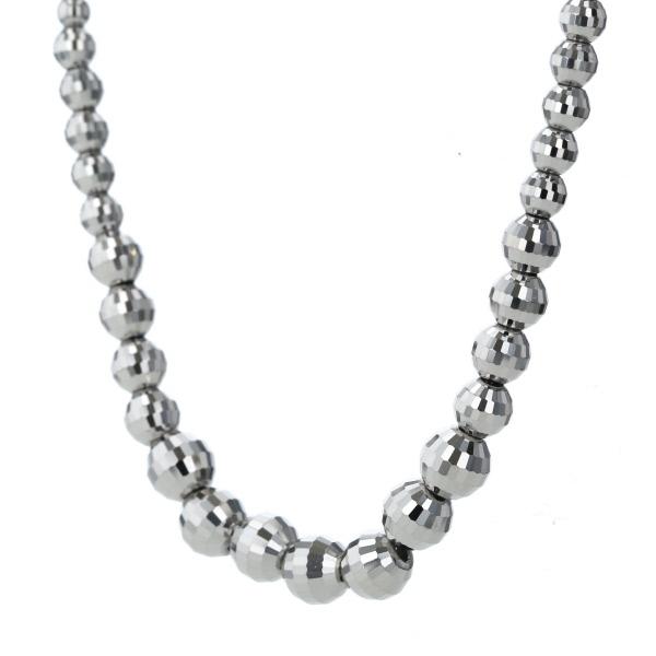 Pt850 プラチナ ネックレス ミラーカット ボール グラデーション