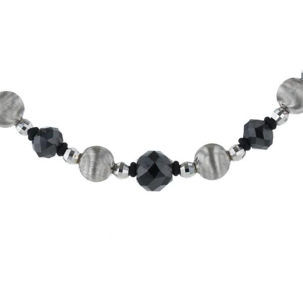 値下げ K18WG ホワイトゴールド ネックレス ブラックダイヤモンド 7.00