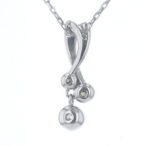 4℃ ヨンドシー K14WG ホワイトゴールド ネックレス ダイヤモンド 3粒