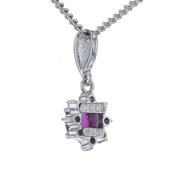 Pt850 Pt900 プラチナ ネックレス ルビー 0.31ct ダイヤモンド 0.08ct  