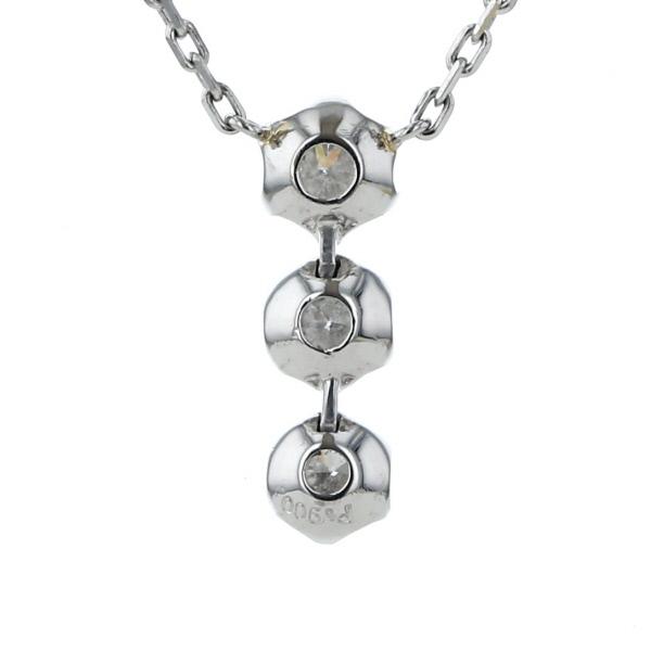 Pt850 Pt900 プラチナ ネックレス ダイヤモンド 1.03ct 3粒 トリロジー  